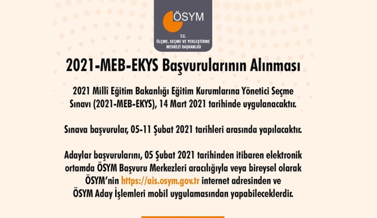 2021-MEB-EKYS Başvurularının Alınması